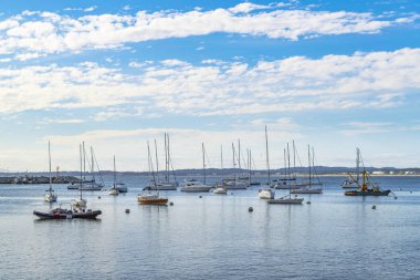 Punta Del Este, Uruguay, Ekim - 2018 - öğleden sonra sahne ile lots-in tekneler, punta del este şehir bağlantı noktası, Uruguay