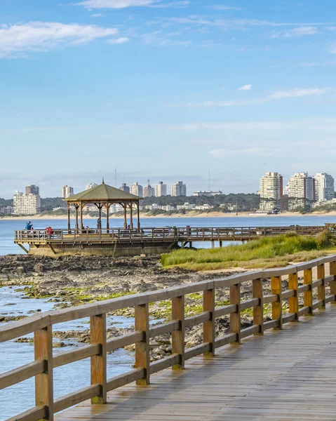 Punta Del Este Uruguay Octubre 2018 Gente Invierno Soleado Paseo — Foto de Stock