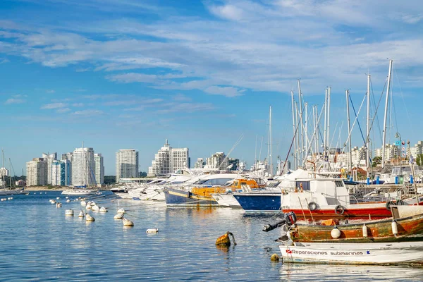 Punta Del Este Uruguay Oktober 2018 Boote Parken Hafen Von — Stockfoto
