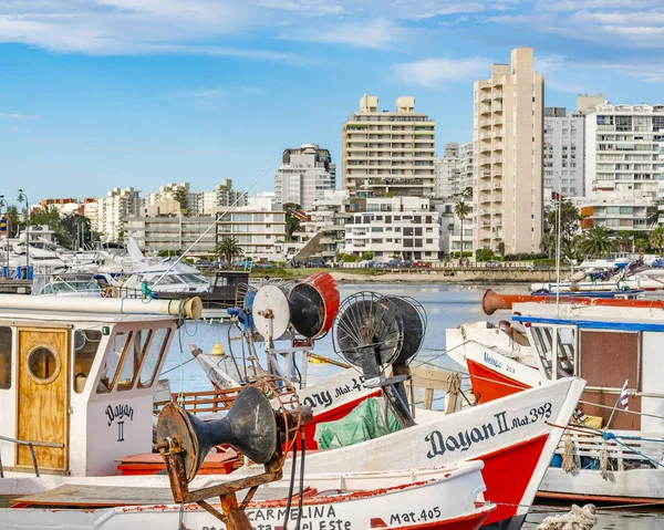 Punta Del Este Uruguay Octubre 2018 Barcos Estacionados Puerto Punta — Foto de Stock