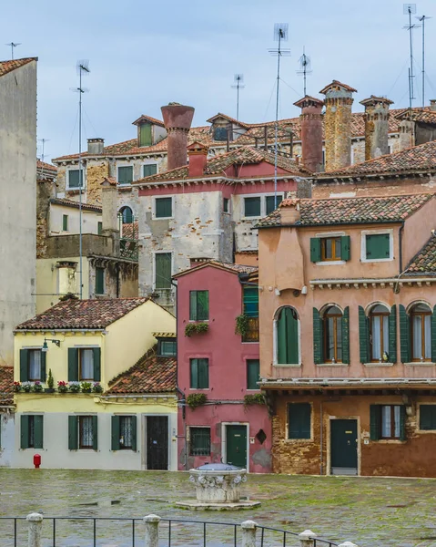 Architectural urban scene at historic center of venice city, Italy