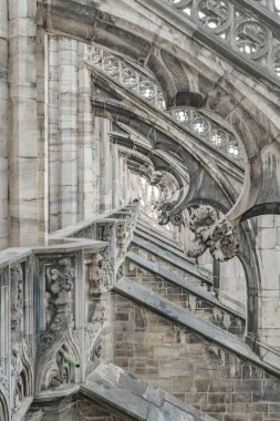 Mimari dış ayrıntı görünümü ünlü duomo Katedrali milan şehir, İtalya