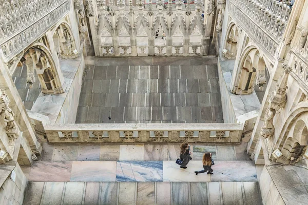 Архитектурный Вид Знаменитого Дуомо Катетера Милана Италия — стоковое фото