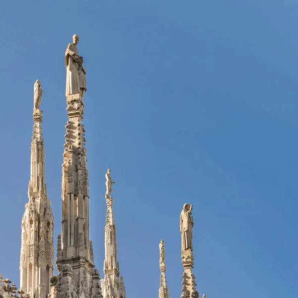 Detalle Exterior Arquitectónico Vista Famosa Catedral Duomo Ciudad Milan Italia —  Fotos de Stock