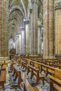 Milan, İtalya, Ocak - 2018 - iç ünlü duomo Katedrali milan şehir, İtalya