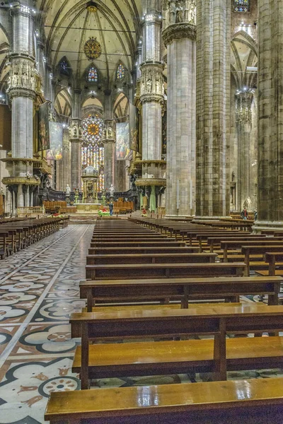 Interior Famosa Catedral Duomo Milan City Itália — Fotografia de Stock