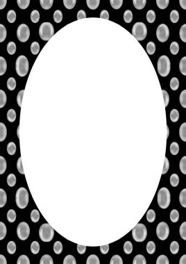 Süslü kabarcıklar motif tasarımlı beyaz çerçeve arkaplanı.