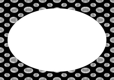 Süslü kabarcıklar motif tasarımlı beyaz çerçeve arkaplanı.