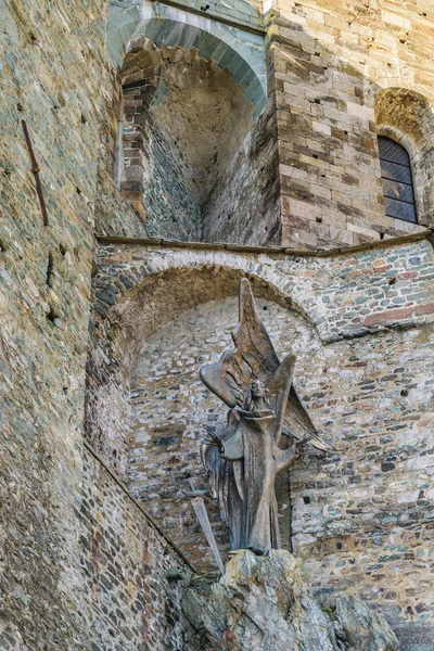 Aussenansicht Der Abtei San Michele Sacra Auf Dem Gipfel Des — Stockfoto