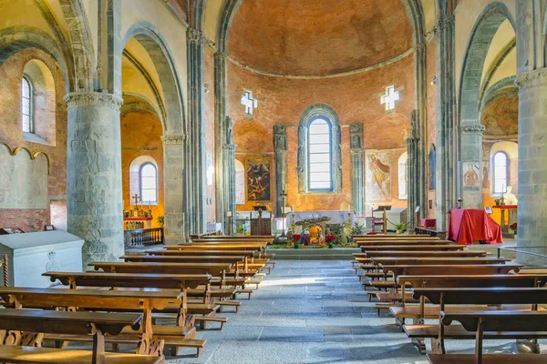 Vista Interior Famosa Abadia Sacra San Michele Localizada Distrito Piamonte — Fotografia de Stock