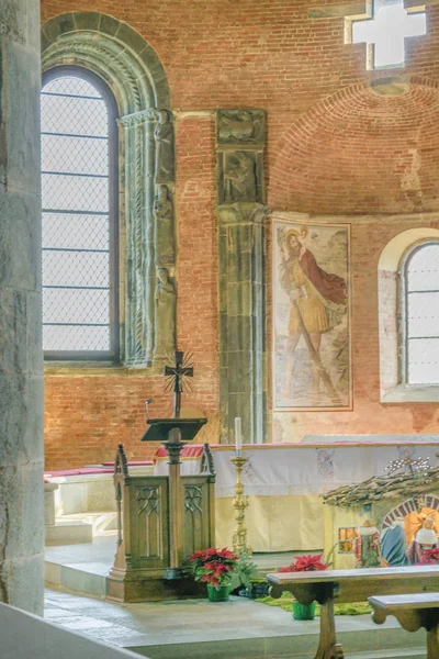 Vista Interior Famosa Abadia Sacra San Michele Localizada Distrito Piamonte — Fotografia de Stock