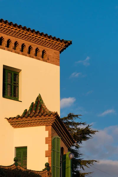 Exteriör Detaljvy Gaudi Museet House Ligger Guell Park Barcelona Spanien — Stockfoto