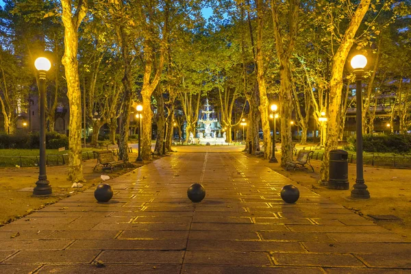 Монтевидео Уругвай Феврауры 2018 Городская Ночная Сцена Знаменитой Площади Матрис — стоковое фото
