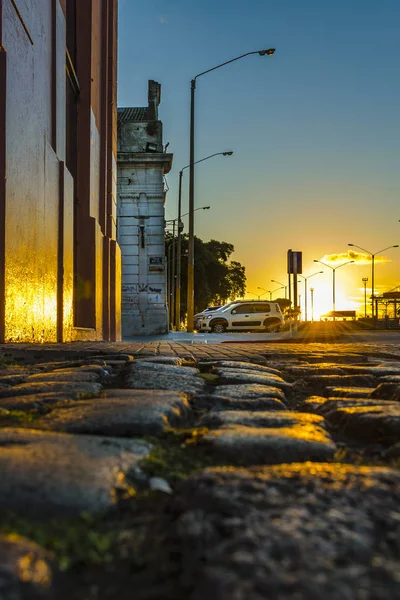 Solnedgången Stadsbilden Ciudad Vieja District Staden Montevideo Uruguay — Stockfoto