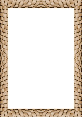 Süslü tuğla duvar tasarımlı beyaz çerçeve arkaplanı.