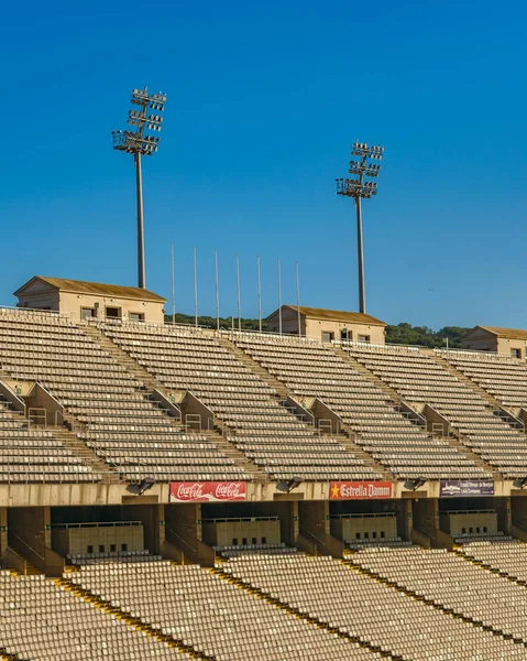 Leere Terrassen Olympiastadion Von Barcelona Spanien — Stockfoto