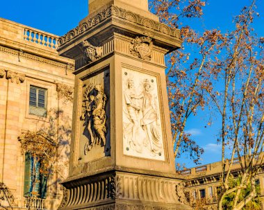 Barselona, İspanya, Ocak - 2018 - adam heykel Anıtı Gotik Bölgesi, barcelona, İspanya