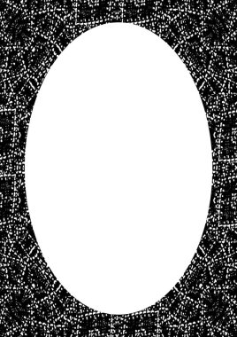 Dekore edilmiş tasarım sınırları olan beyaz daire çerçeve arkaplanı