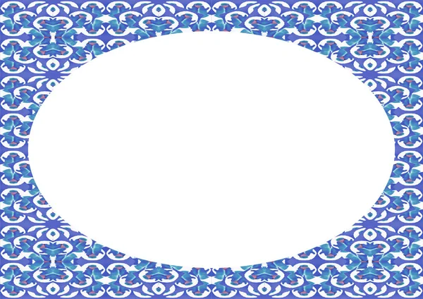 Λευκό Πλαίσιο Κύκλο Φόντο Διακοσμημένο Σχεδιασμό Σύνορα — Φωτογραφία Αρχείου