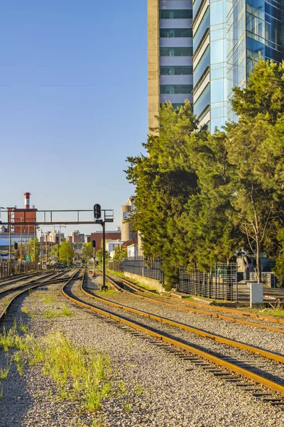 Lege Spoorweg Het Oude Treinstation Stad Van Montevideo Uruguay — Stockfoto