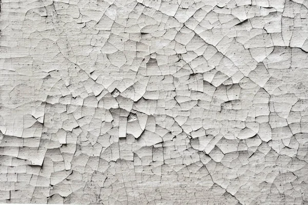 Gros Plan Mur Blanc Fissuré Texture Fond — Photo