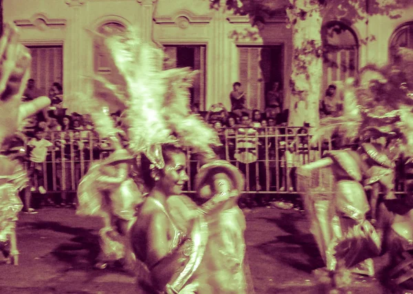 Монтевідео Уругвай Лютий 2019 Нічна Сцена Карнавал Llamadas Parade Подію — стокове фото