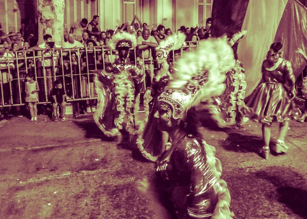 Montevideo Uruguay Únor 2019 Noční Scéna Karneval Llamadas Přehlídka Akci — Stock fotografie