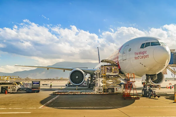 Santiago Chile Chile Může 2018 Komerční Letecká Letadlo Zaparkované Dodávky — Stock fotografie