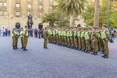 Santiago De Chile, Chile, - 2018 - polis oluşumu armas Meydanı, santiago de chile şehrinde en ünlü Meydanı'nda olabilir.