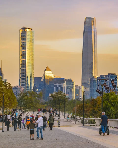 Santiago Chile Chile Kan 2018 Urban Höstdag Scen Berömda Bicentennial — Stockfoto