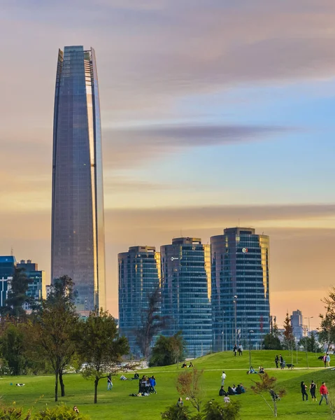 Vue Paysage Urbain Quartier Financier Mdoern Santiago Chile City — Photo