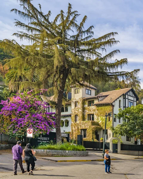 Santiago Chile Chile Mayo 2018 Hermoso Tranquilo Barrio Arbolado Los — Foto de Stock