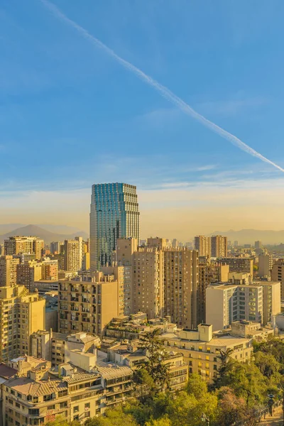 Flygfoto Över Santiago Chile Staden Från Santa Lucia Hill Synvinkel — Stockfoto