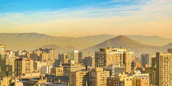 Flygfoto Över Santiago Chile Staden Från Santa Lucia Hill Synvinkel — Stockfoto