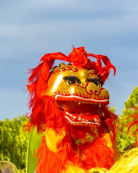 Lion Dance, Chinese New Year, Montevideo, Uruguay — Stock Photo, Image