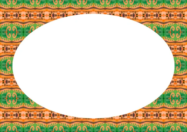 Fundo do quadro do círculo com bordas decoradas — Fotografia de Stock
