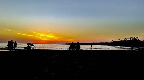 Sunset Beach jelenet, Atlantida, Uruguay — Stock Fotó