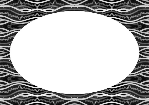 Білий краєвид рамка з племінних малюнком закругленими краями — стокове фото