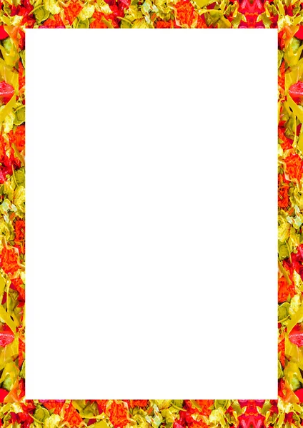 Marco blanco con bordes decorados de colores — Foto de Stock