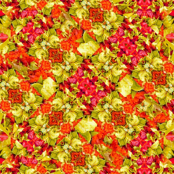 Photo Manipulation Salad Ornate Seamless Pattern — Stock Photo, Image