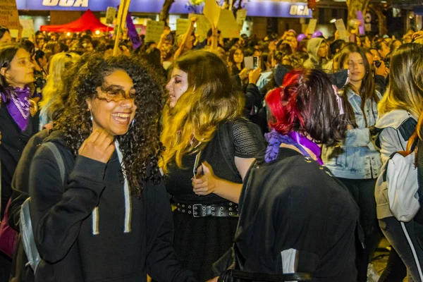 Día Internacional de la Mujer marzo, Montevideo, Uruguay — Foto de Stock