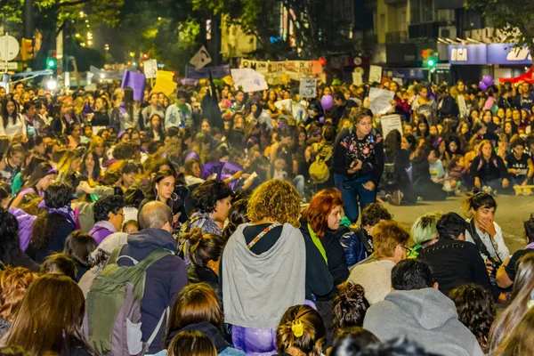 Ženy březen mezinárodní den, Montevideo, Uruguay — Stock fotografie