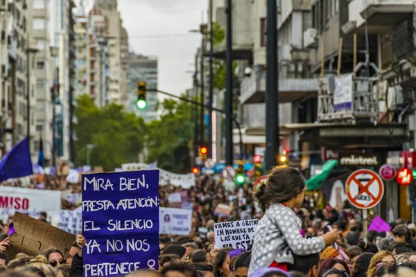 Vrouwen maart internationale dag, Montevideo, Uruguay — Stockfoto