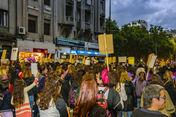 Ženy březen mezinárodní den, Montevideo, Uruguay — Stock fotografie