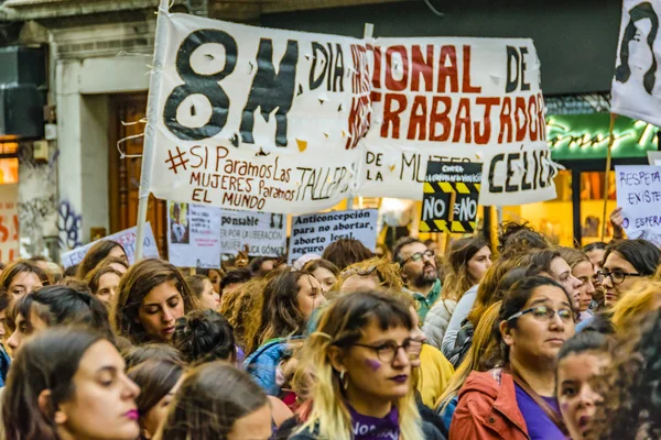 Ženy březen mezinárodní den, Montevideo, Uruguay — Stock fotografie