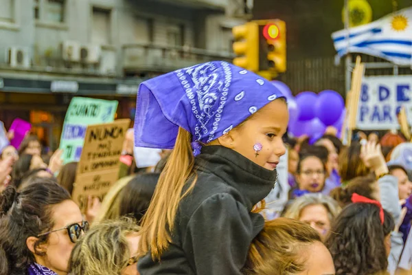 Día Internacional de la Mujer marzo, Montevideo, Uruguay — Foto de Stock