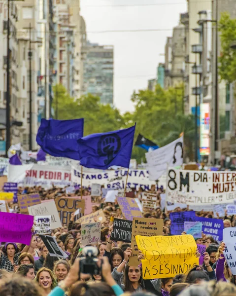 Women International Day March, Montevideo, Uruguay — Stock Photo, Image