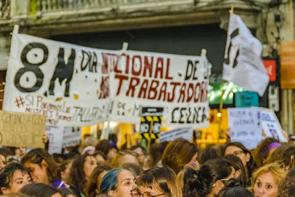 Kvinnor internationella dagen mars, Montevideo, Uruguay — Stockfoto