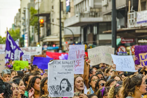 Kvinnor internationella dagen mars, Montevideo, Uruguay — Stockfoto