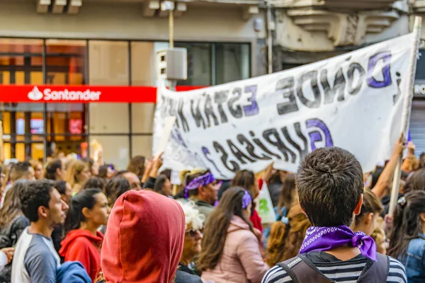 Kvinnor internationella dagen mars, Montevideo, Uruguay — Stockfoto